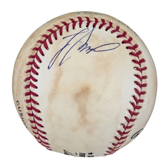 1992 Lee Smith Game Used/Signed Career Save #341 Baseball Used on 08/15/92 (Smith LOA)